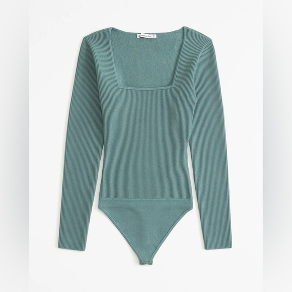 Abercrombie & Fitch Tops - NWOT Abercrombie & Fitch Long-Sleeve Ottoman Squareneck Bodysuit in Green